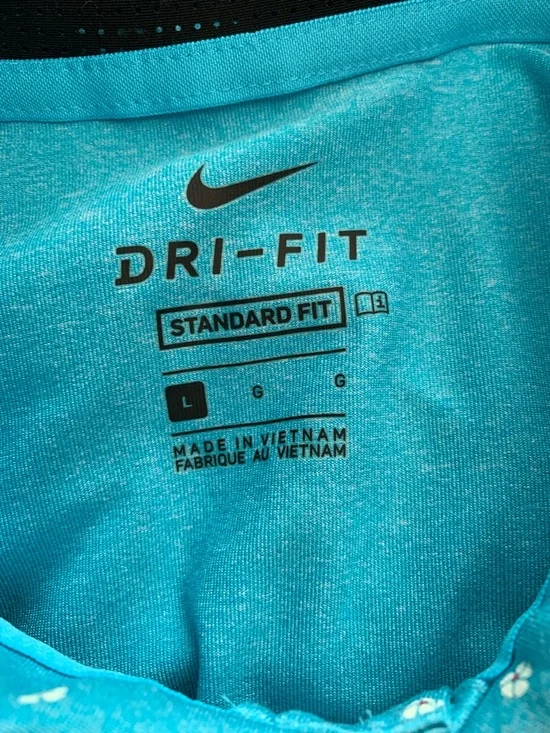 Nike Golf Shirt Polo Mens L Performance Dri-Fit Floral All Over Print AOP Preppy - Picture 11 of 13